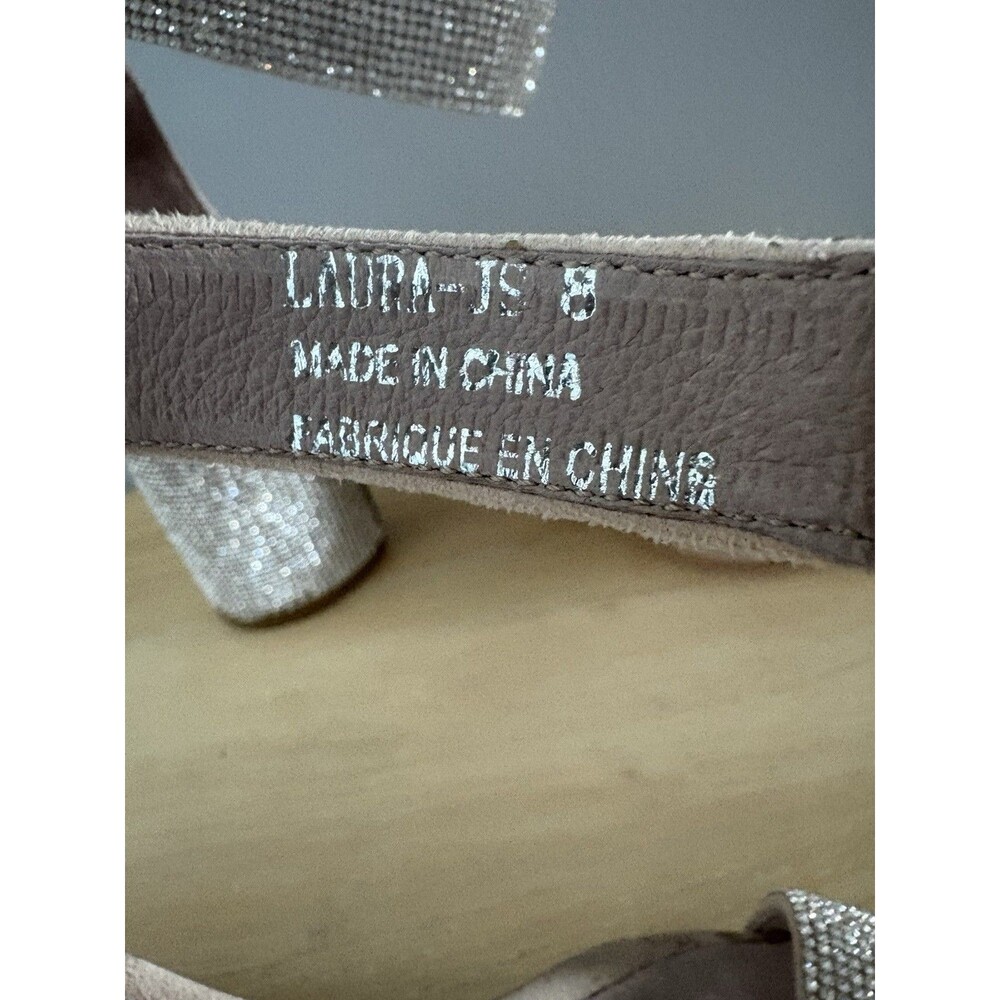 Jeffrey Campbell Laura Crystal Embellished Ankle Strap Silver 8 Prom Wedding - Picture 9 of 12